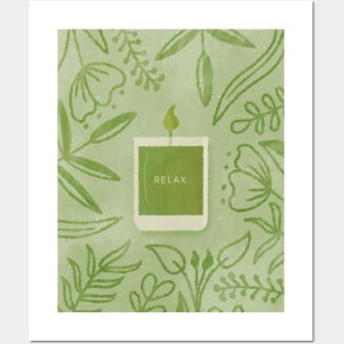 Scented Candle (Green) Posters and Art